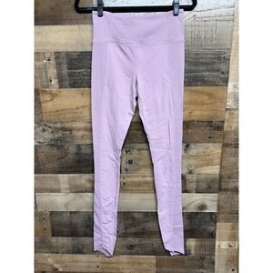Athleta Ribbed High Rise Leggings Lavender Pink Small Mixed Media Yoga Pants